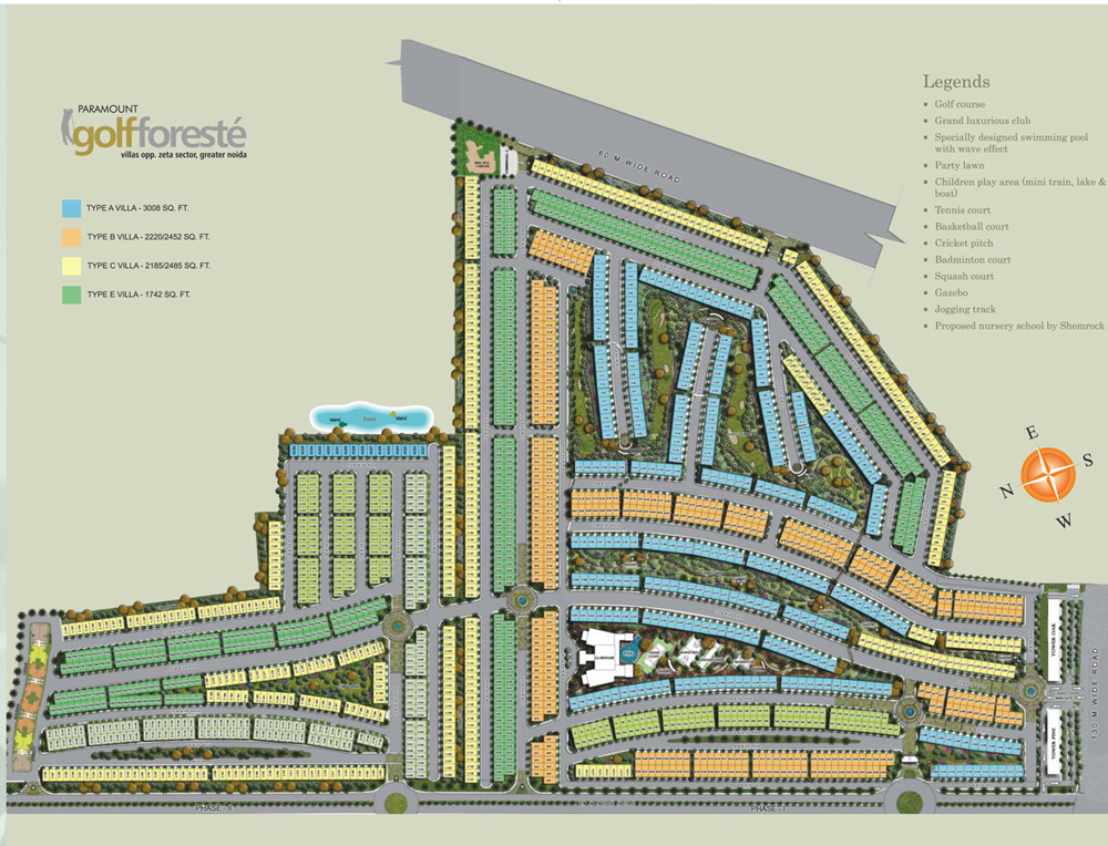 Paramount Golf Foreste Master Plan Layout – Villas, Studios, Apartments, Retail & Office Spaces